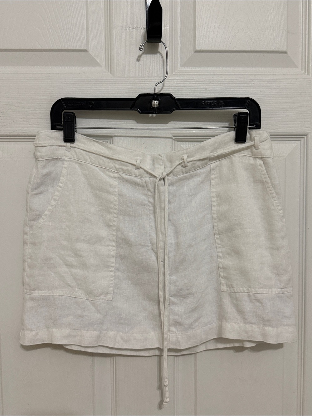 Faithfull the Brand women’s White Linen Drawstring mini skirt